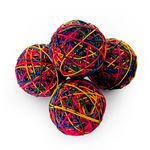Esferas Decorativas de Hilo Multicolor 2.5 Plg  4 Pzas