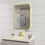 Espejo LED Rectangular Dorado