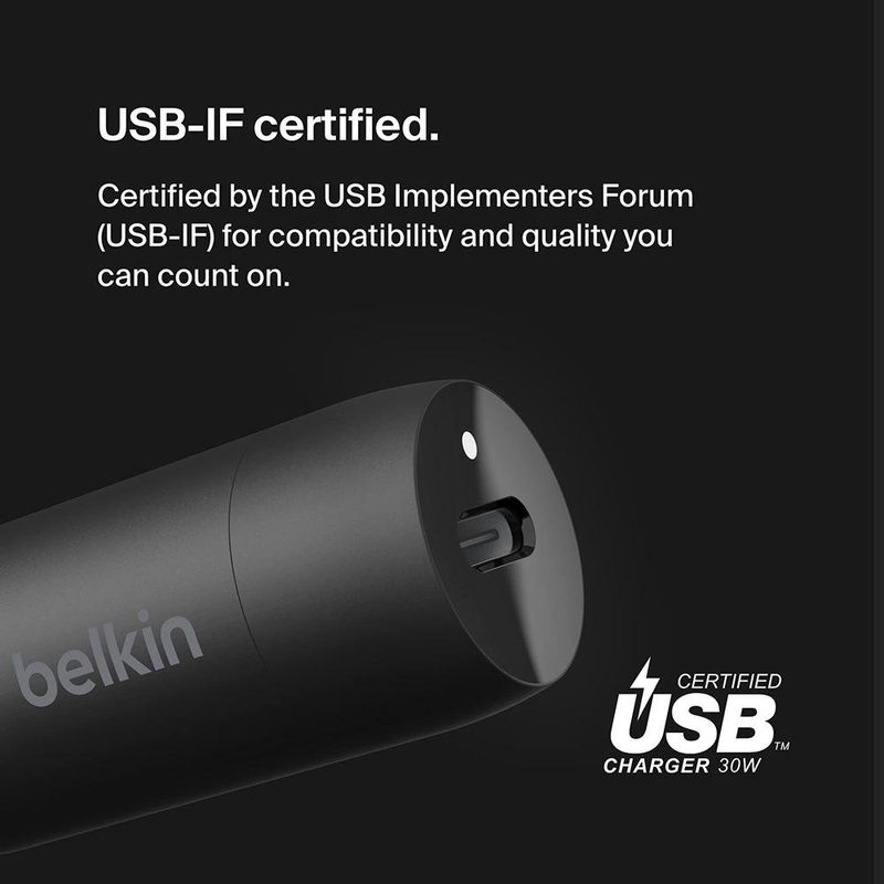 Cargador de Auto USB-C 30 W Negro