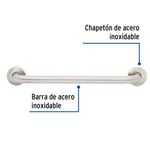 Barra Recta de Seguridad Acero Inoxidable 50 Cm