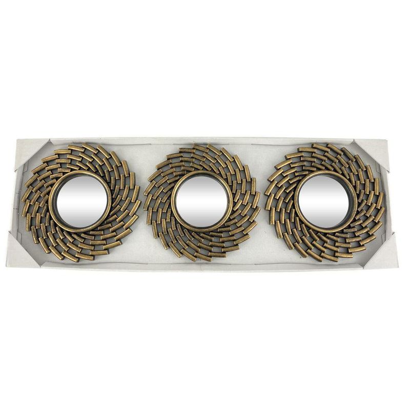 Set de 3 Espejos Decorativos Geométricos en Espiral Bronce