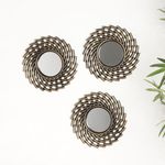 Set de 3 Espejos Decorativos Geométricos en Espiral Bronce