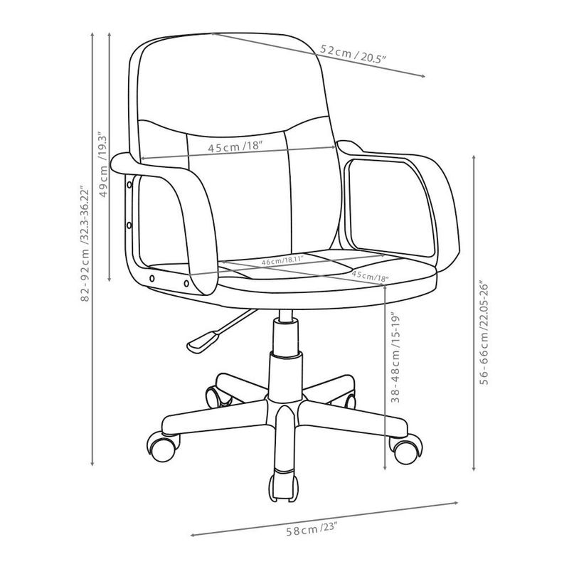 Silla Negra de Altura Ajustable para Oficina Mayer