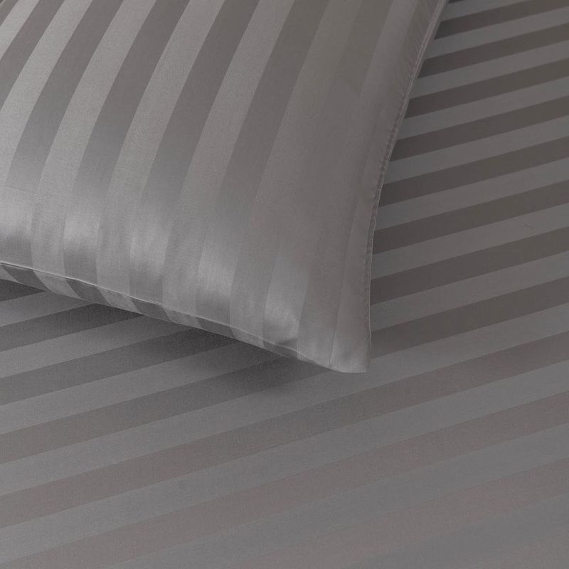 Set de Sábanas Gris Stripe Bamboo - Varios Tamaños