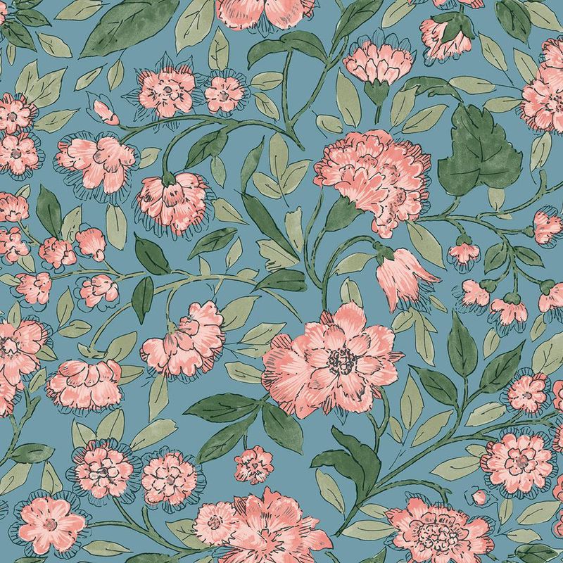 Papel Tapiz Josephine Trail Azul Claro 0.53 x 10.05 M