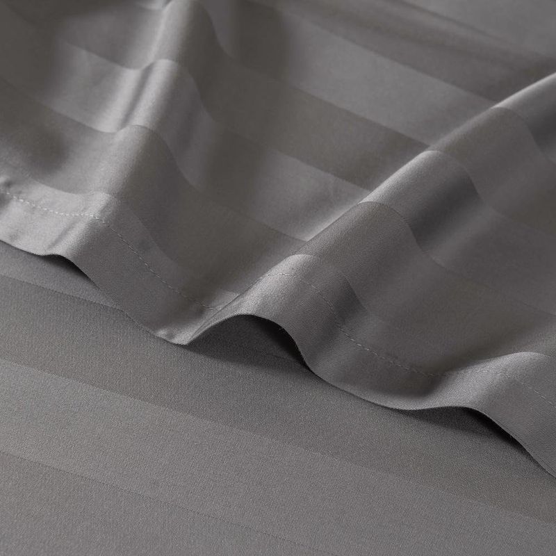 Set de Sábanas Gris Stripe Bamboo - Varios Tamaños