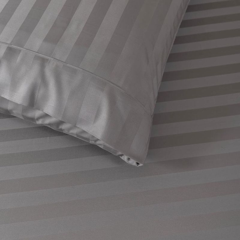 Set de Sábanas Gris Stripe Bamboo - Varios Tamaños