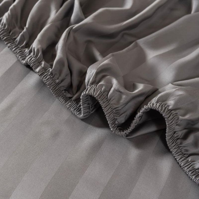 Set de Sábanas Gris Stripe Bamboo - Varios Tamaños