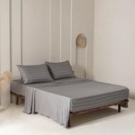Set de Sábanas Gris Stripe Bamboo - Varios Tamaños