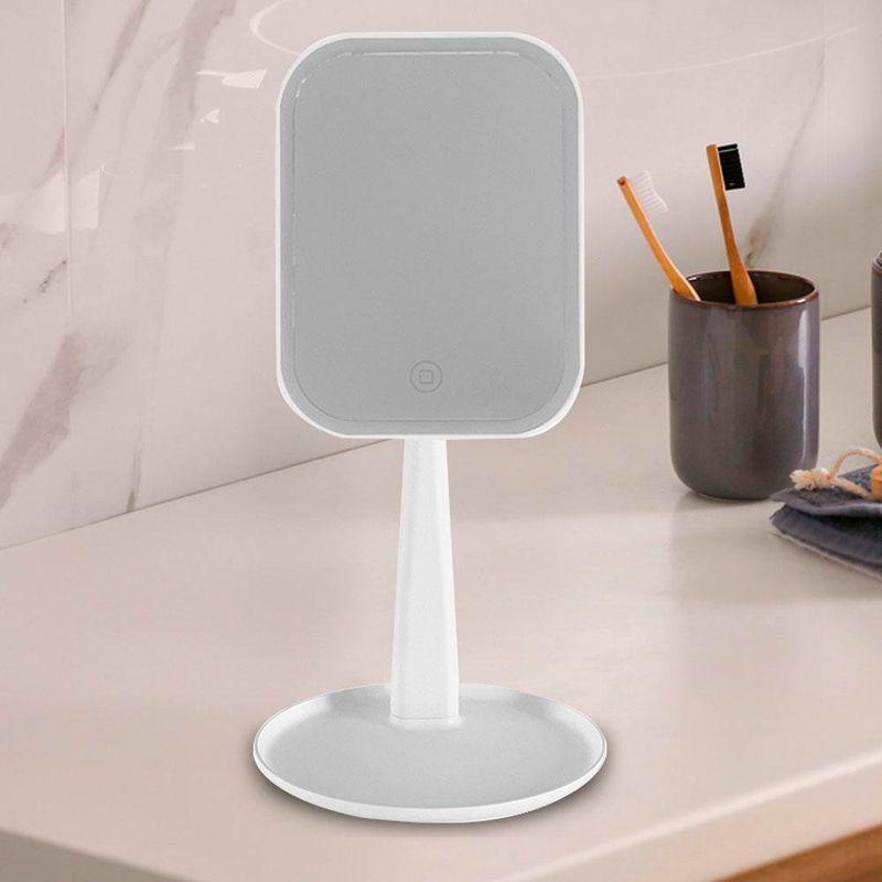 Espejo Cuadrado con Luz LED y Base