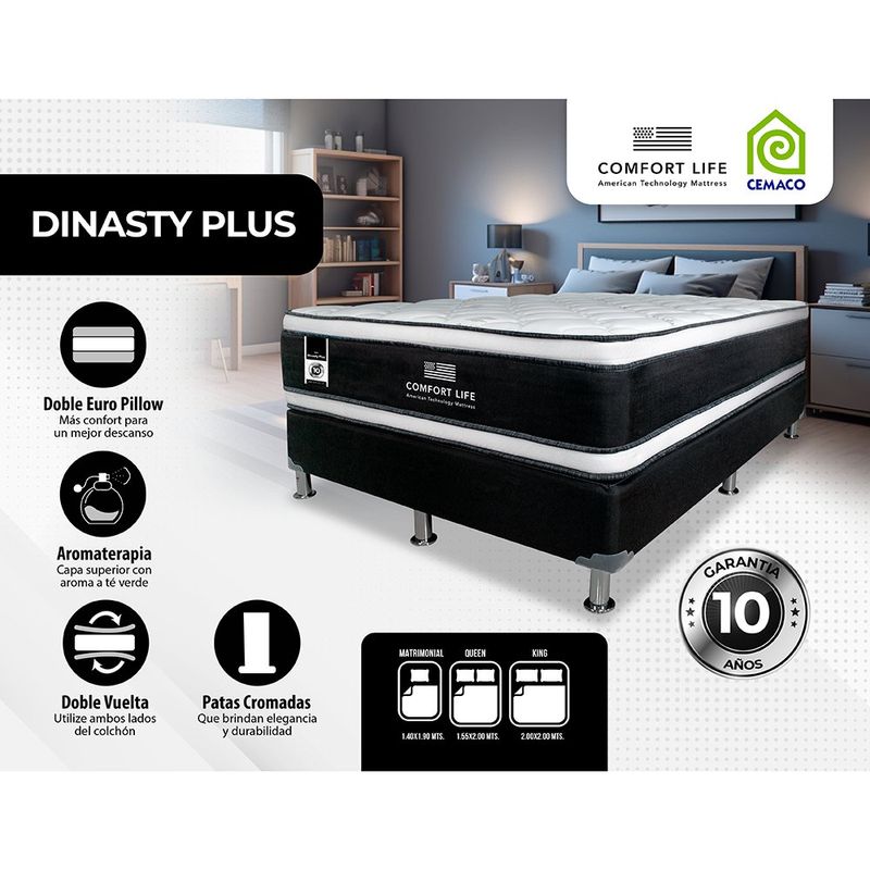 Colchón Dinasty Plus - Comfort Life Varios Tamaños