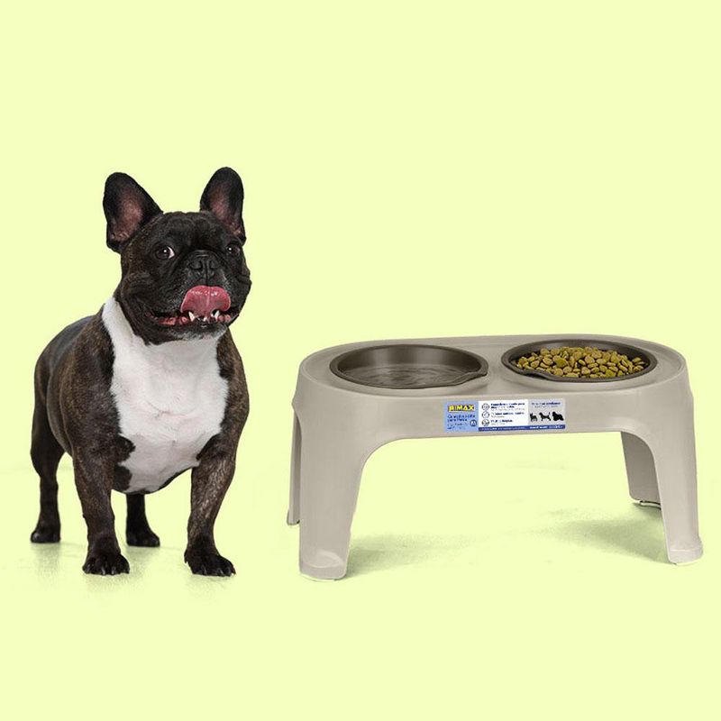 Plato Alto para Perro Mediano - Taupe