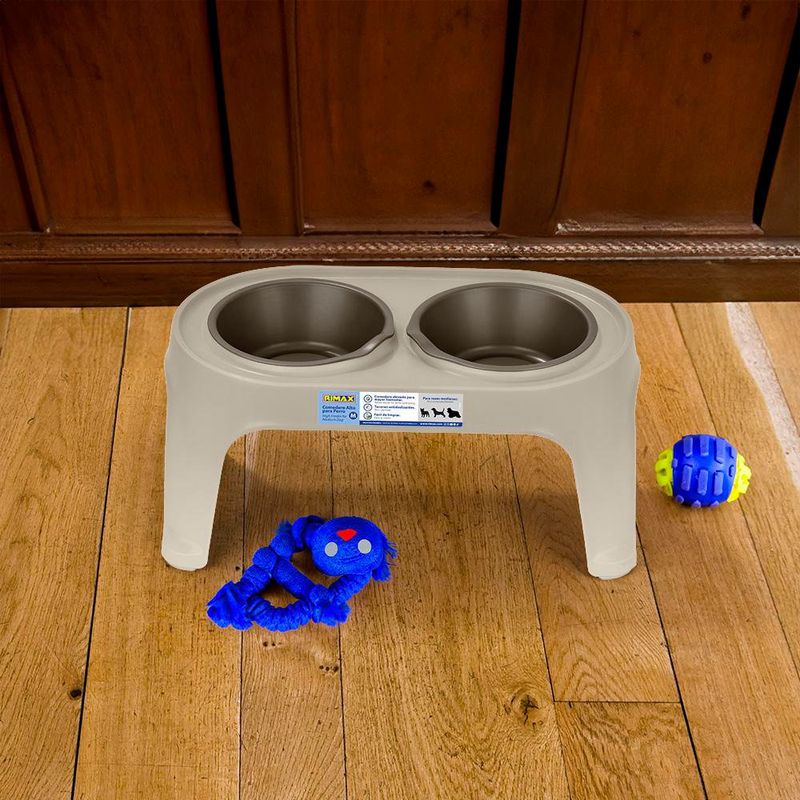 Plato Alto para Perro Mediano - Taupe