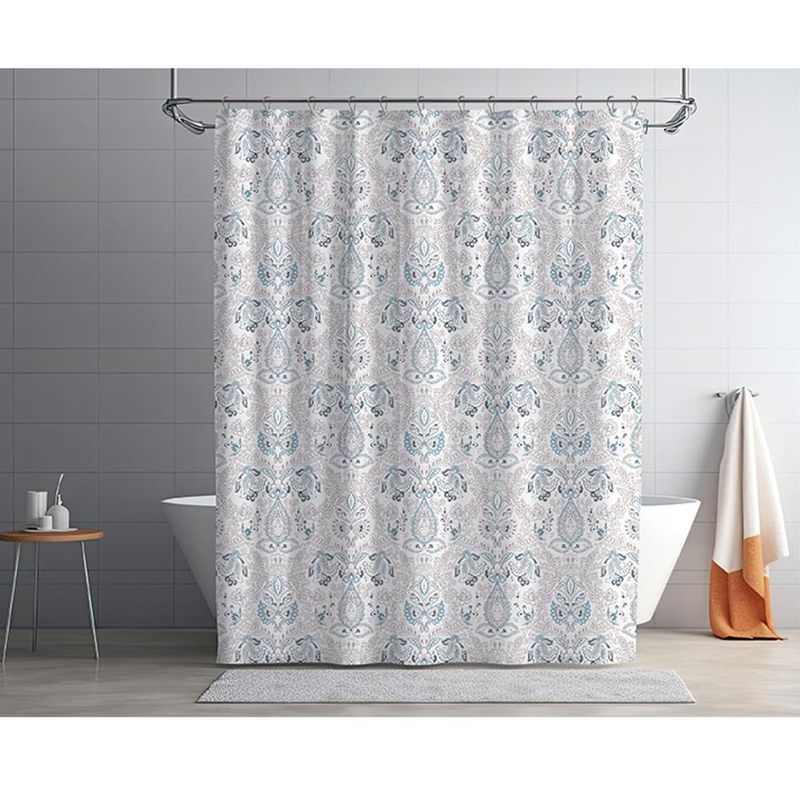Set de Cortina con Ganchos Diseño Mándalas Azules