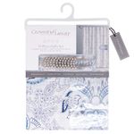 Set de Cortina con Ganchos Diseño Mándalas Azules