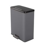 Basurero de Plástico con Tapa Gris 65 L