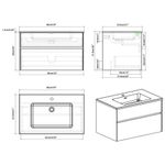 Mueble con Lavamanos Empotrable Bosco Roble Oscuro 85X51.90X60 Cm