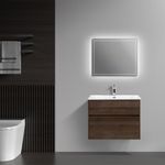Mueble con Lavamanos Empotrable Bosco Roble Oscuro 85X51.90X60 Cm