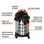 Aspiradora de Contenedor Acero Inoxidable de 5 Gal 4 Hp