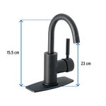 Monomando Corto para Lavabo Túbig Negro Mate - Foset