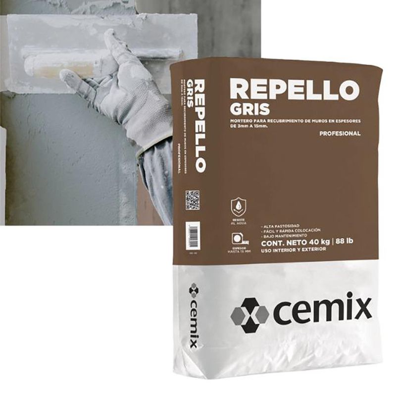 Repello para Concreto Fino Gris 40 Kg