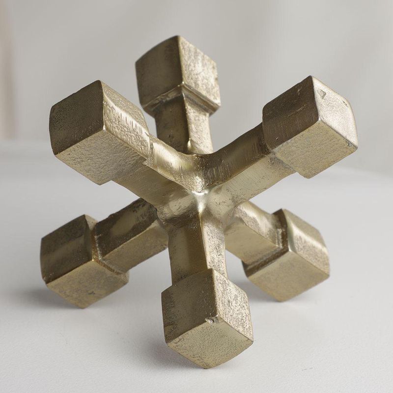 Figura Decorativa Geométrica Tridimensional Dorada 10.5x10.5x10.5 Cm