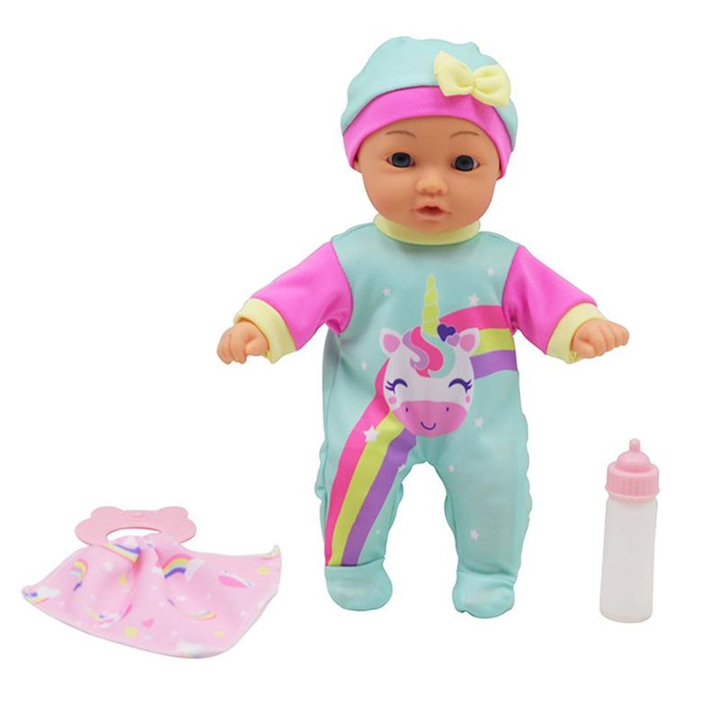 Muñeca Bebé en Cuna con Accesorios