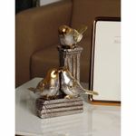 Figura Decorativa de Pájaros en Plateado y Dorado