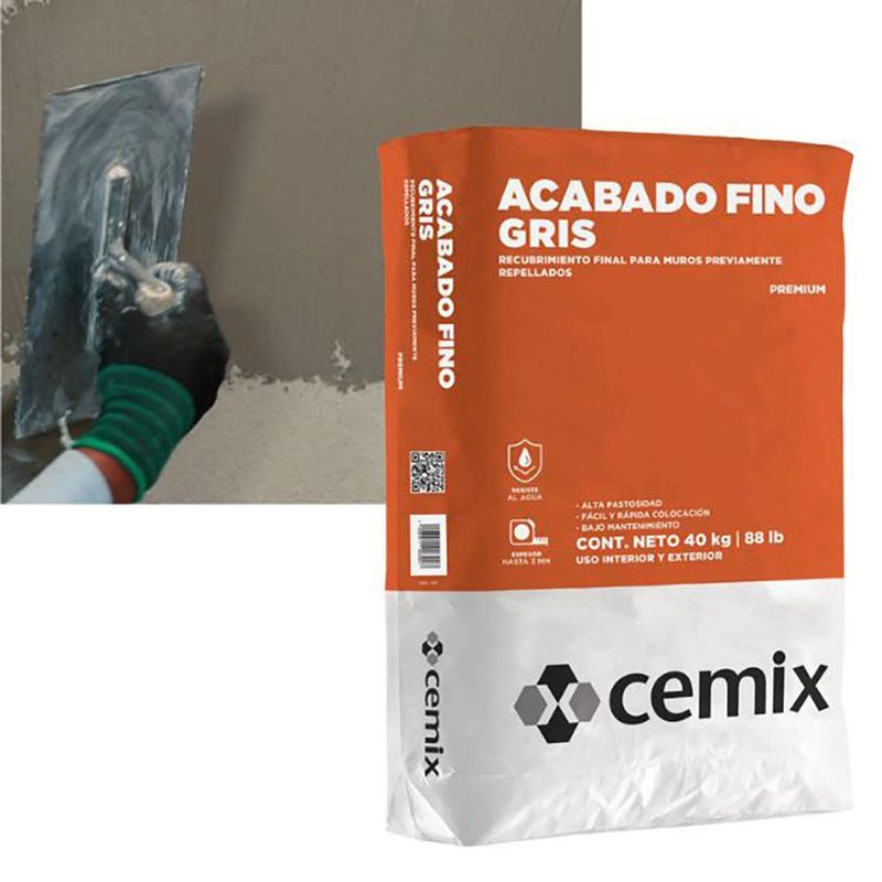 Acabado Fino Gris Cemix 40 kg