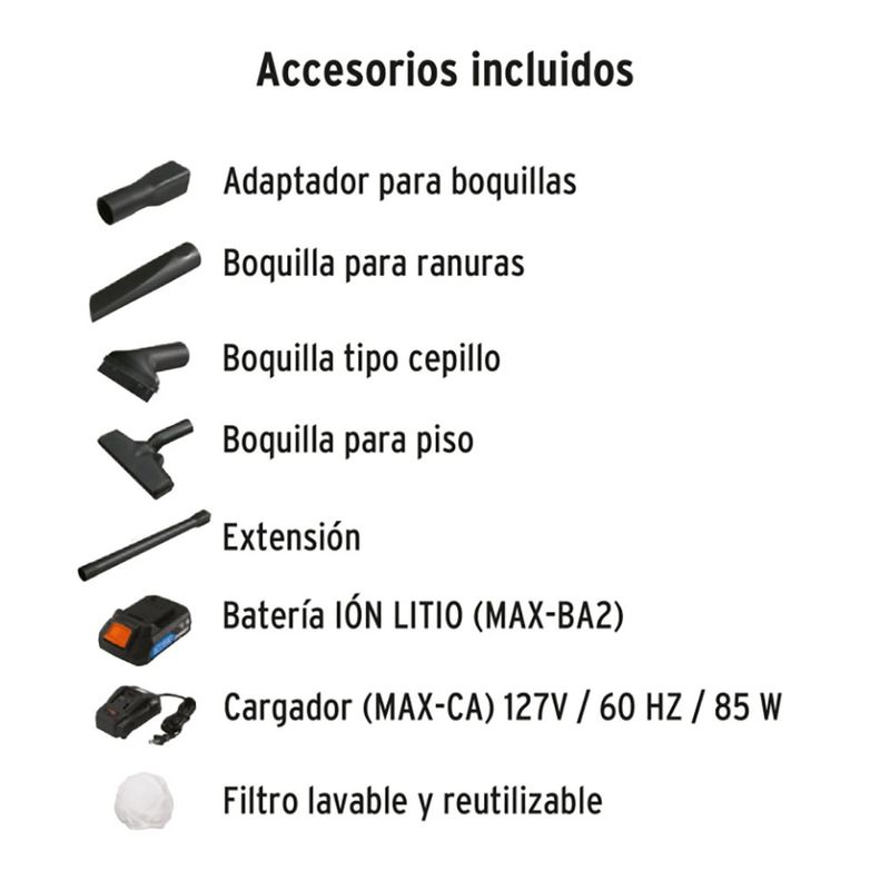 Aspiradora Inalámbrica con Accesorios 20 V