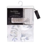 Set de Cortina con Liner y Ganchos Diseño Hojas 14 Piezas