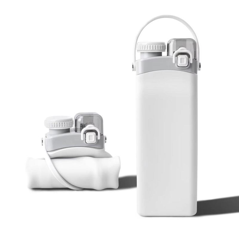Botella para Agua de Silicona Plegable Blanco