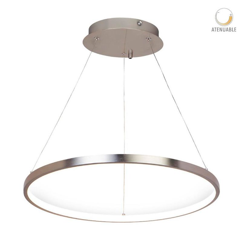 Lámpara Colgante LED Luz Cálida Atenuable Aro Satinado