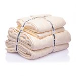 Set de 4 Toallas en Color Crema 100% Algodón