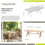 Mesa AcaciA Beige para 8 Personas