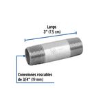 Niple de Acero Galvanizado 3/4 plg  x 3 plg