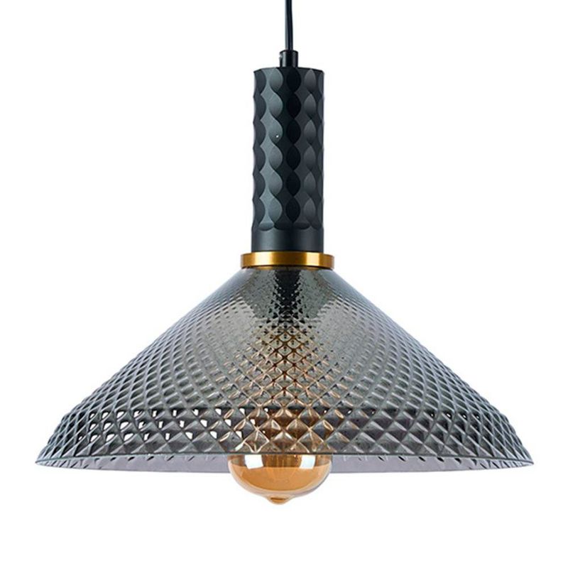Lámpara Colgante de Cristal Humo 1 Luz