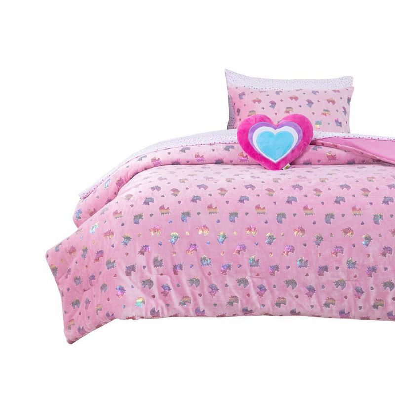 Set de Edredón 6 Pzas U Infantil Unicornio Rosa Twin