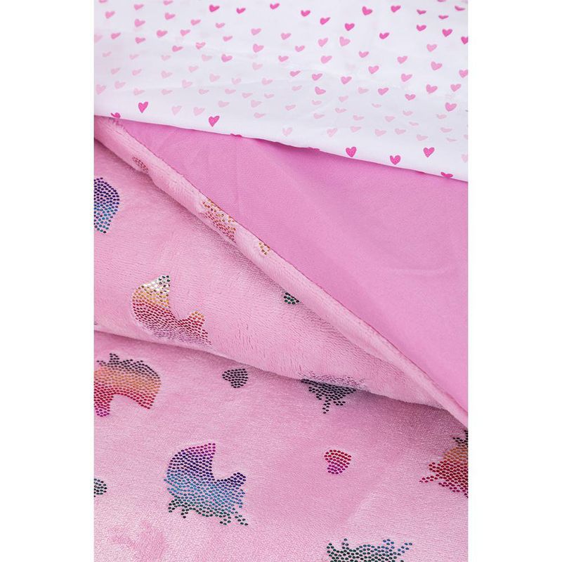 Set de Edredón 6 Pzas U Infantil Unicornio Rosa Twin