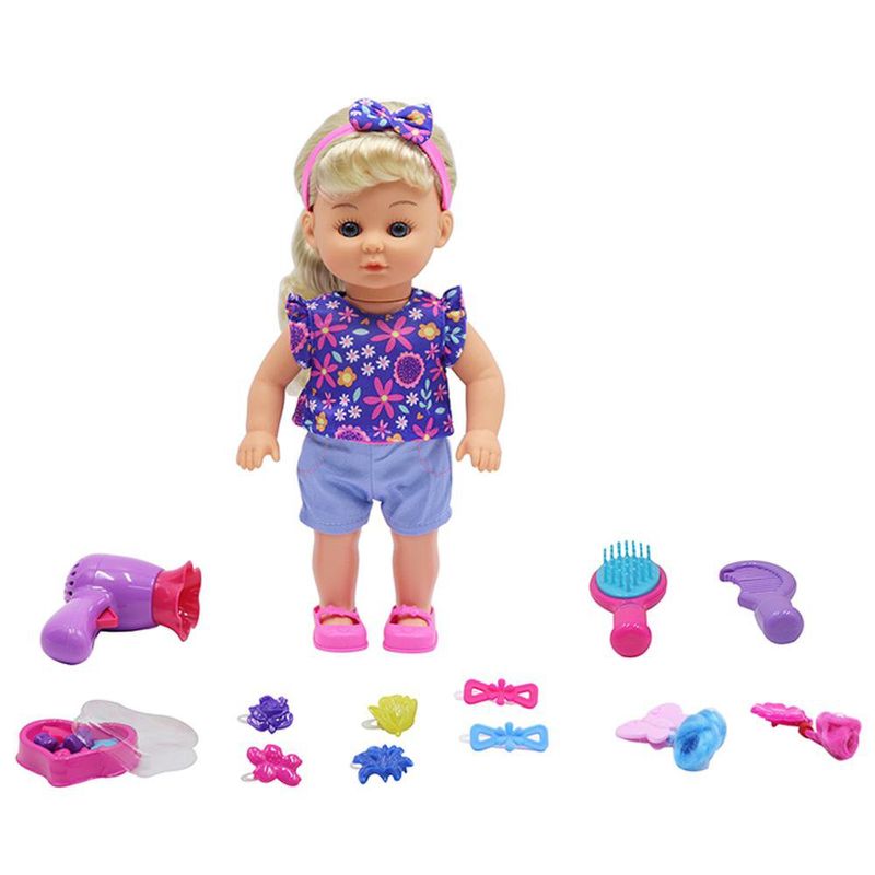 Muñeca con Juego de Cabello y Accesorios