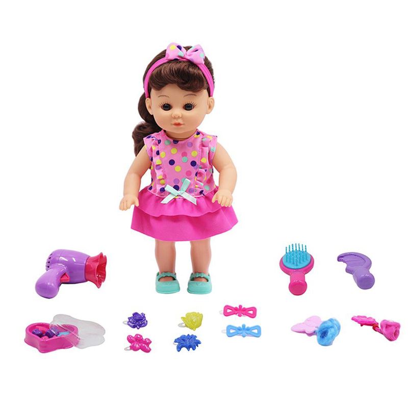 Muñeca con Juego de Cabello y Accesorios