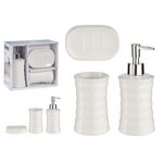 Set de Accesorios Blanco para Baño de Cerámica y Metal