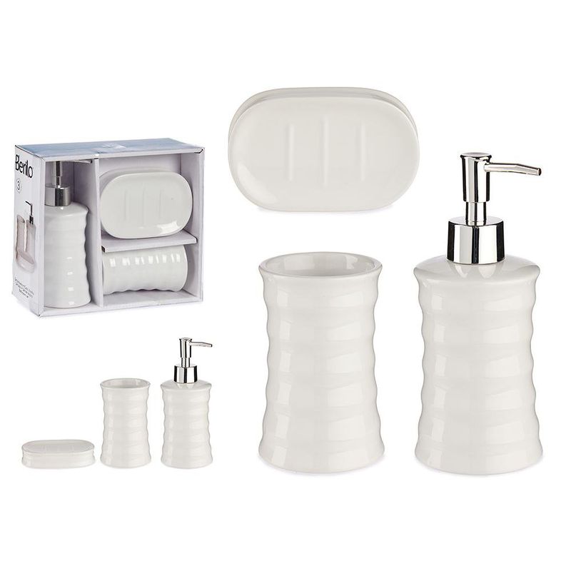Set de Accesorios Blanco para Baño de Cerámica y Metal