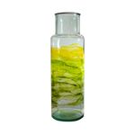 Jarrón de Vidrio Transparente  y Verde Noa 45 Cm