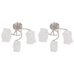 Set de 2 Lámparas para Techo con Pantallas Geométricas Satín