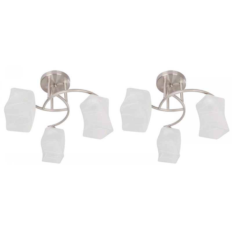 Set de 2 Lámparas para Techo con Pantallas Geométricas Satín