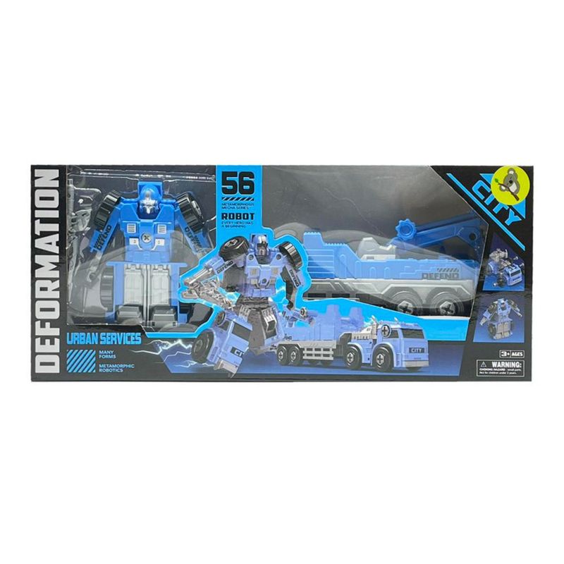 Robot de Construcción y Grúa Azul 9 Plg