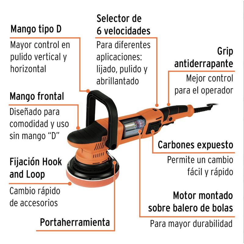 Pulidora Doble Acción 6 Plg 900W