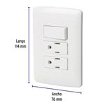 Tomacorriente Doble + Interruptor Sencillo Italiana Blanca - Volteck