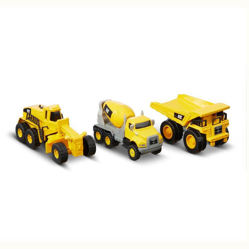 Set de 3 Vehículos de Metal CAT 4 Plg Diseños Surtidos